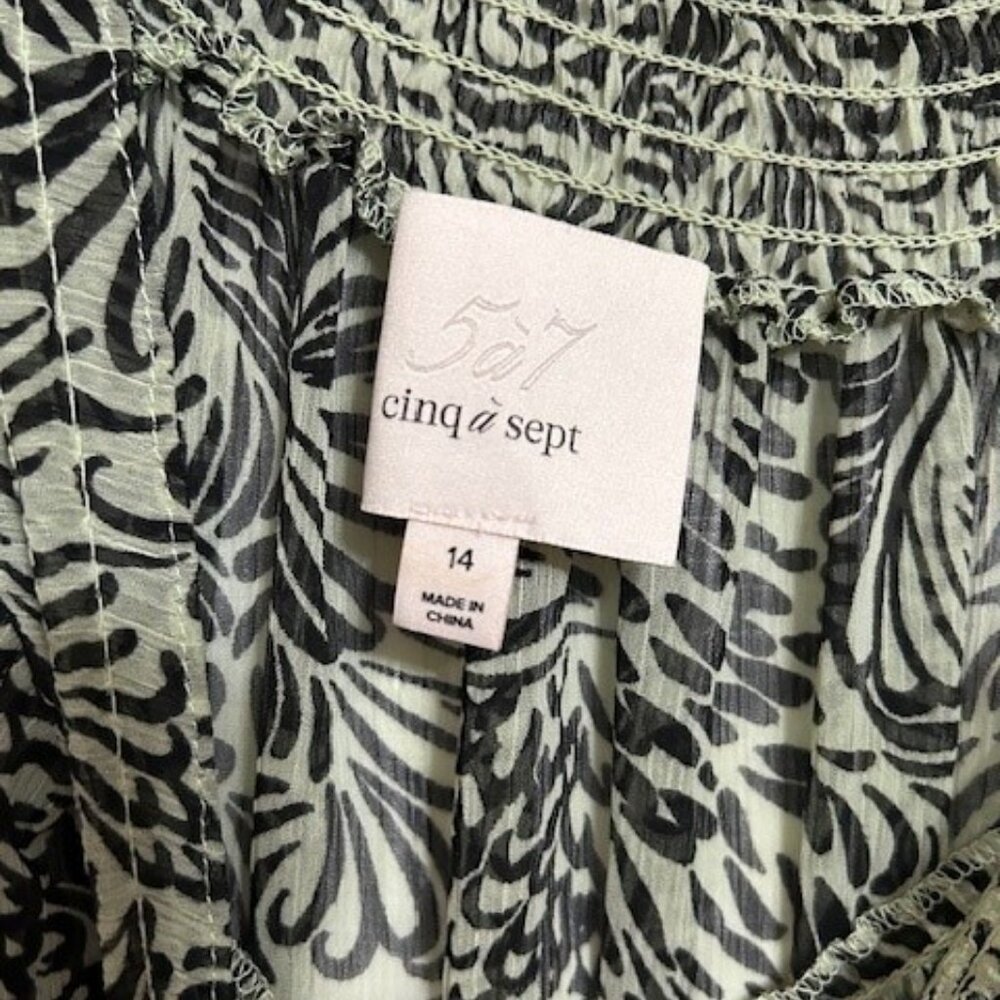Cinq à Sept Green Patterned Mini Dress - Picture 6 of 8